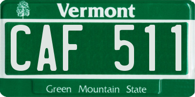 VT license plate CAF511