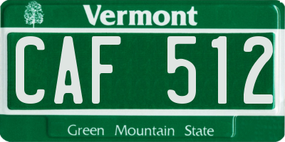 VT license plate CAF512