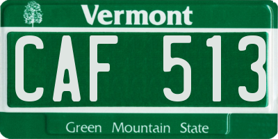 VT license plate CAF513