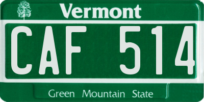 VT license plate CAF514