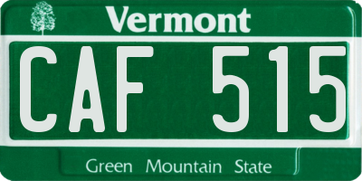 VT license plate CAF515