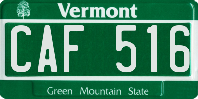 VT license plate CAF516
