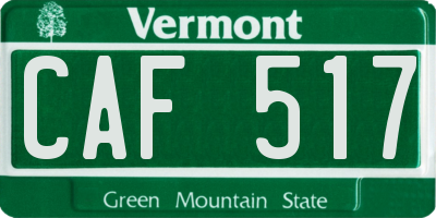 VT license plate CAF517