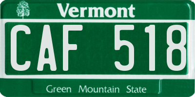 VT license plate CAF518