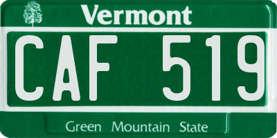 VT license plate CAF519