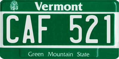 VT license plate CAF521