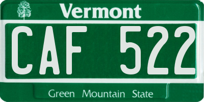 VT license plate CAF522
