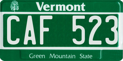VT license plate CAF523