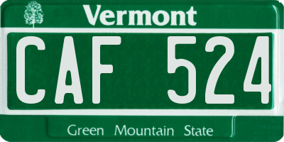 VT license plate CAF524