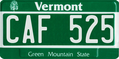 VT license plate CAF525