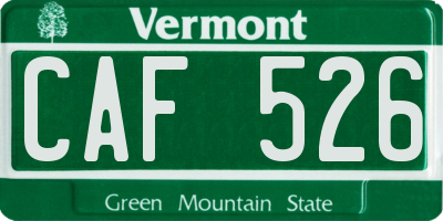 VT license plate CAF526