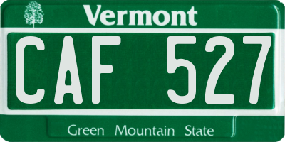 VT license plate CAF527
