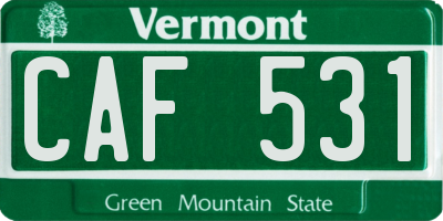 VT license plate CAF531