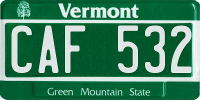 VT license plate CAF532