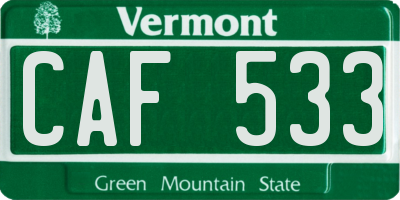 VT license plate CAF533