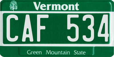 VT license plate CAF534