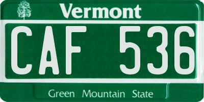 VT license plate CAF536