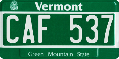 VT license plate CAF537