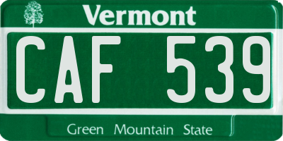 VT license plate CAF539