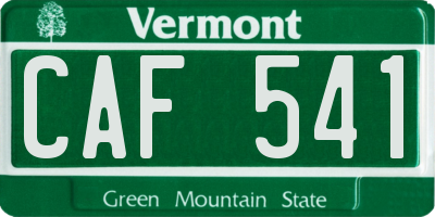 VT license plate CAF541