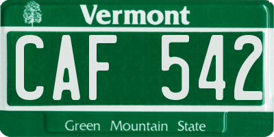 VT license plate CAF542