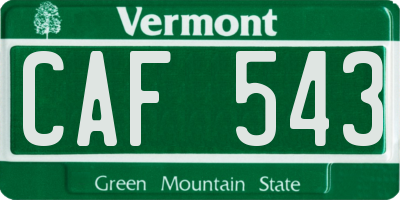 VT license plate CAF543