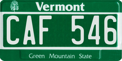 VT license plate CAF546