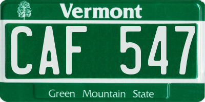 VT license plate CAF547
