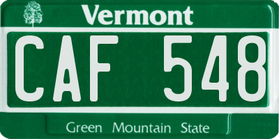 VT license plate CAF548