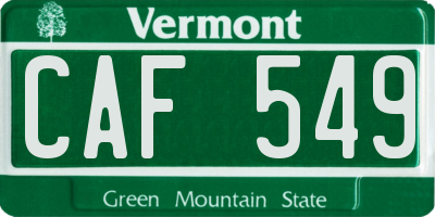 VT license plate CAF549