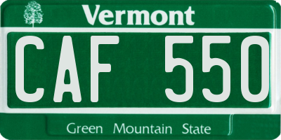 VT license plate CAF550