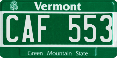 VT license plate CAF553