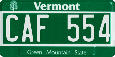VT license plate CAF554