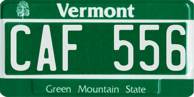 VT license plate CAF556