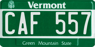 VT license plate CAF557