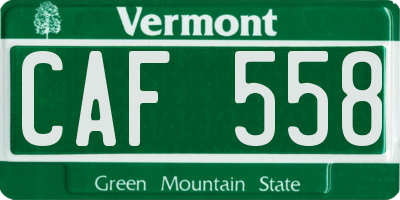 VT license plate CAF558