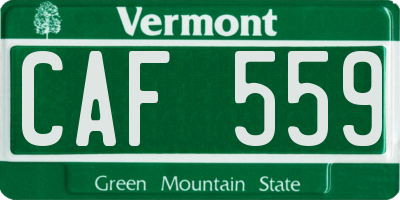 VT license plate CAF559