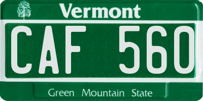 VT license plate CAF560
