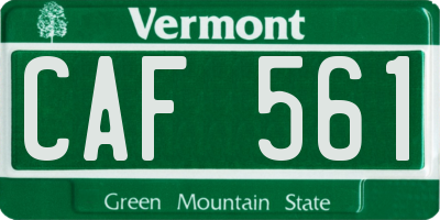 VT license plate CAF561