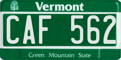 VT license plate CAF562