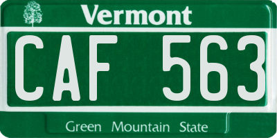 VT license plate CAF563