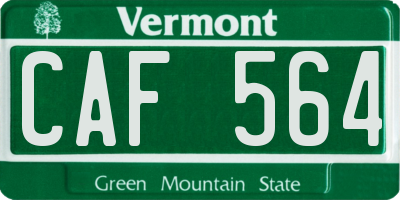 VT license plate CAF564