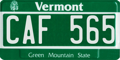 VT license plate CAF565