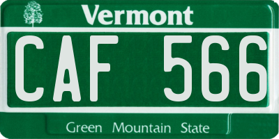 VT license plate CAF566