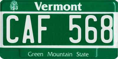 VT license plate CAF568