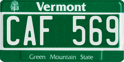 VT license plate CAF569