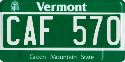 VT license plate CAF570