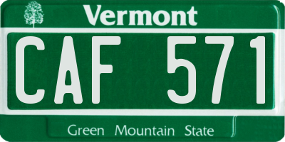 VT license plate CAF571