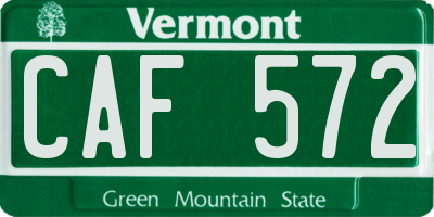 VT license plate CAF572