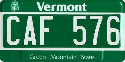 VT license plate CAF576